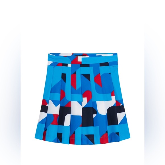 J. Lindeberg ADINA PRINT SKIRT BRILLIANT BLUE BIG BRIDGE - Picture 5 of 9